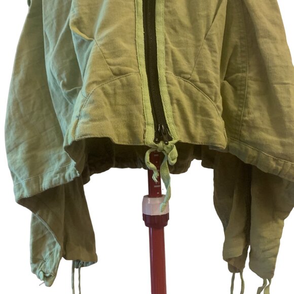 IGUANE CREATION - Bohemian Green linen midi dress transformable  - Size 2 - Picture 3 of 8